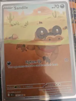 Pokemom TCG Black Bolt Sandile Illustration Rare Card 135/086 Mint Condition - Image 2