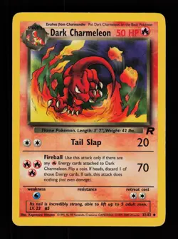 Dark Charmeleon 32/82 Unlimited Uncommon Team Rocket Pokemon Cards - Image 1