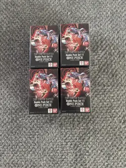 One Piece The Time Of Battle Double Pack Set 11 Card Game New Bandai 4 Boxes - Image 1