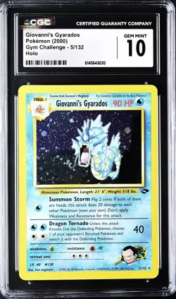 CGC 10 Giovanni's Gyarados Gym Challenge 5/132 Holo Pokemon Card psa - Image 1