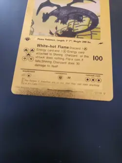 Poke Shining Charizard 1st Edition Metal Foil Card 100 HP 107/105 Fan Art Gold - Image 4
