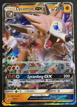 Lycanroc GX SM14 NM Holo Foil Promo Rare Pokemon Card - Image 1
