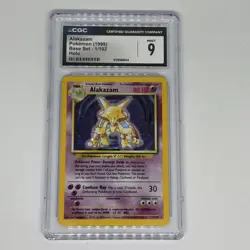 Pokemon 1999 Alakazam 001/102 Base Set Holo CGC 9 - Image 1