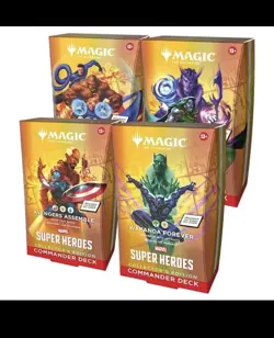 MTG Marvel Super Heroes Commander Collectors Deck Set of 4 Factory Sealed Case - Image 1