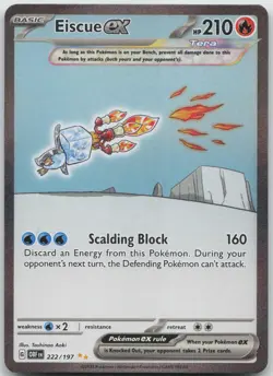 Eiscue ex 222/197 Special Illustration Rare Obsidian Flames Pokemon Holo NM/M - Image 1