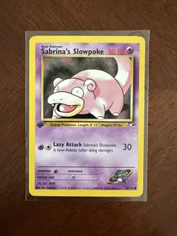 1st Edition Sabrina's Slowpoke 95/132 Gym Heroes Pokemon Card NM/Mint - Image 1