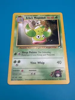 Erika's Weepinbell Pokemon Card - Gym Challenge Set #49 Vintage Near Mint TCG - Image 3