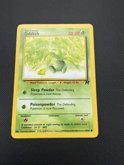 Oddish 63/82 Team Rocket LP Pokemon Card Vintage WOTC - Image 1