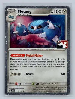 Metang 114/162 Common Prize Pack Series Cards Cosmos Holo NM 2022 Free Shipping - Image 1