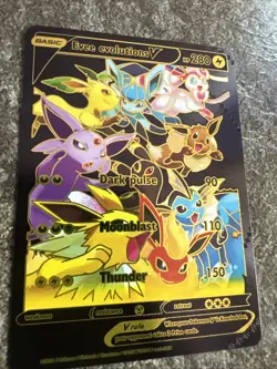 Eevee V Pokemon Black 🕺 Foil Fan Art Card - NM - Image 3