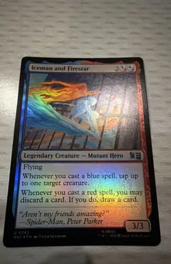 Iceman and Firestar Commander: Marvel Super Heroes Foil Mtg M/NM - Image 1