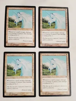 MTG Playset 4x Benevolent Unicorn (Mirage/White/C) - BGM - Image 1