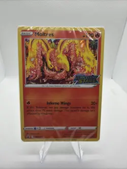 Pokemon Moltres Stamped Holo SWSH185 Brilliant Stars Promo battle Deck Sealed - Image 1
