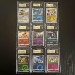 Pokemon CGC Pristine 10 Eevee Evolutions Set Gem Pack Vol.2 Reverse Holo Chinese - Image 1