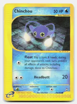 Chinchou 70/147 Common Aquapolis Pokemon LP - Image 1