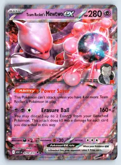 Team Rocket's Mewtwo ex 079/217 Pokemon Ascended Heroes Holo Double Rare NM - Image 1