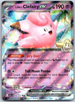 Lillie's Clefairy ex 076/217 Double Rare Ascended Heroes Pokemon Holo MP - Image 1