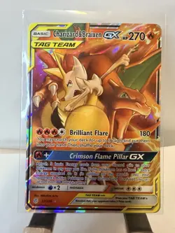Pokemon TCG Charizard & Braixen GX Holo Ultra Rare Full Art 22/236 - Image 1