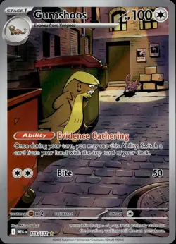 Gumshoos 153/132 NM/M Illustration Rare Mega Evolution Pokemon Holo - Image 1