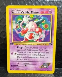 Sabrina's Mr. Mime 59/132 1st Edition Gym Challenge Pokemon TCG - Image 1
