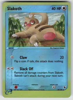 Slakoth 45/109 Uncommon Ruby & Sapphire Pokemon Reverse Holo Lightly Played - Image 1