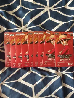9x - One Piece TCG OP-13 Carrying On His Will Sleeved Booster Pack Lot English - Image 1