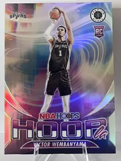 2023-24 NBA Hoops Premium Stock Victor Wembanyama RC Hoopla HOLO prizm #5 - Image 3