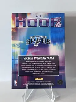 2023-24 NBA Hoops Premium Stock Victor Wembanyama RC Hoopla HOLO prizm #5 - Image 4