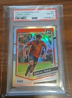 2023-24 Donruss FIFA Lamine Yamal Optic Holo PSA 8 - Image 2