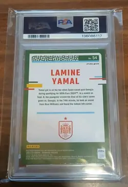 2023-24 Donruss FIFA Lamine Yamal Optic Holo PSA 8 - Image 3