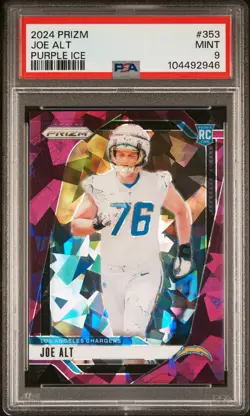 2024 PANINI PRIZM PURPLE ICE #353 JOE ALT 28/225 PSA 9 - Image 1