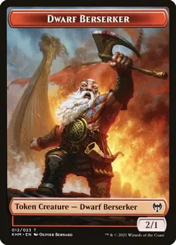 Dwarf Berserker (2/1) MTG FOIL Kaldheim Token NM x1 Red - Magic Card - Image 1