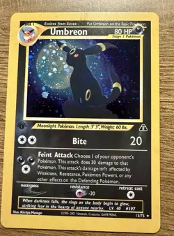 Umbreon Neo Discovery 13/75 Holo Custom Handmade Fan Art Card - Image 1