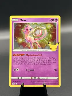 Mew Holo Rare Celebrations 011/025 TCG Card Sword & Shield Foil 2021 - Image 1