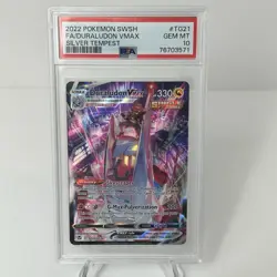 2022 POKEMON SWORD & SHIELD SILVER TEMPEST #TG21 FULL ART/DURALUDON VMAX PSA 10 - Image 1