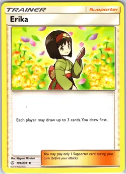 Erika 191/236 Uncommon Regular Card SM - Cosmic Eclipse Pokemon TCG NM - Image 1