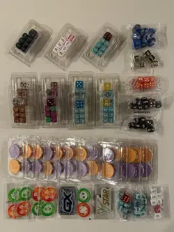 Pokemon TCG Accessories: Holofoil & Common Energies; Game Play Dice & Coins - Image 3