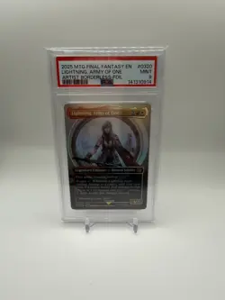 2025 MTG Final Fantasy LIGHTNING, ARMY OF ONE * Artist Borderless Foil * PSA 9 - Image 1
