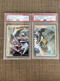 2010 POKEMON TRIUMPHANT PALKIA & DIALGA LEGEND #101 #102 PSA 8 - Image 1