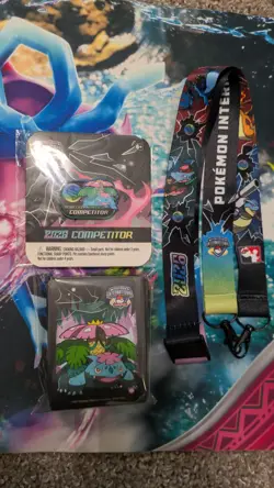 Pokemon 2026 LAIC Mega Venusaur Competitor Pin, sleeves and lanyard - Image 2