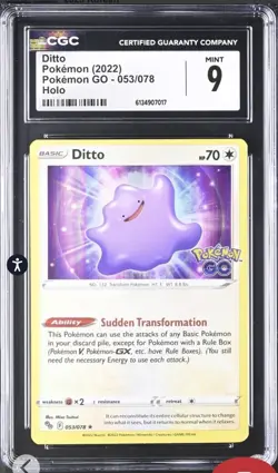 Ditto 053/078 Pokemon GO Holo English CGC 8 - Image 1