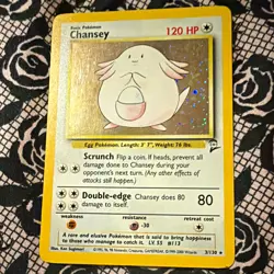 Pokemon TCG Chansey 3/130 Base Set 2 Holo Rare English 120HP Unlimited - Image 1