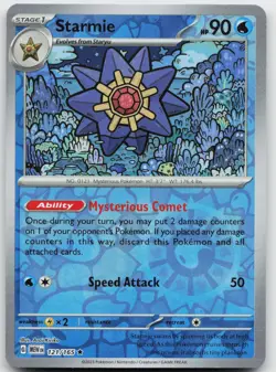 Starmie 121/165 Rare 151 Pokemon Reverse Holo Near Mint - Image 1
