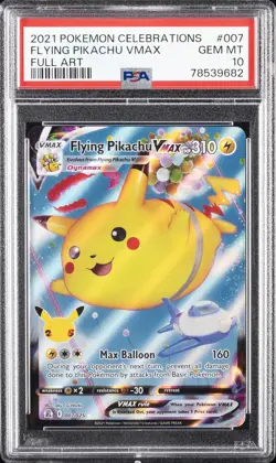 2021 POKEMON CELEBRATIONS #007 FULL ART/FLYING PIKACHU VMAX PSA 10 - Image 1