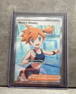 Misty's Vitality Trainer-Supporter Full Art Holo 111/084 PBL Pokemon TCG - Image 1