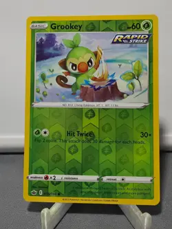 Grookey 016/198 Common Chilling Reign Pokemon Reverse Holo Near Mint - Image 1