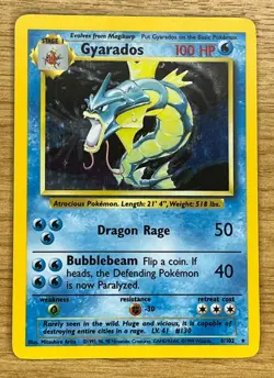 Pokemon TCG Gyarados Base Set 6/102 Holo Unlimited Holo Rare LP - Image 1