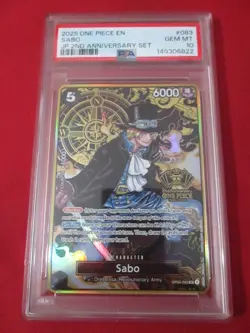 Sabo (One Piece Japanese Version 2nd Anniversary Set) OP04-083 PSA 10 Gem Mint - Image 1