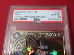 Sabo (One Piece Japanese Version 2nd Anniversary Set) OP04-083 PSA 10 Gem Mint - Image 2