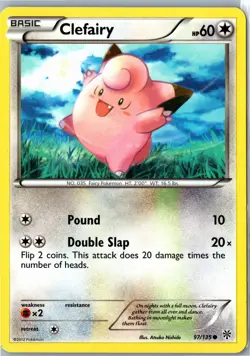 Clefairy Plasma Storm 97/135 Common Moderately Played - Mid Era Pokemon Card - Image 1